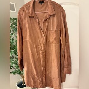 Velvet heart Rust Button-Up Shirt, Size-1X